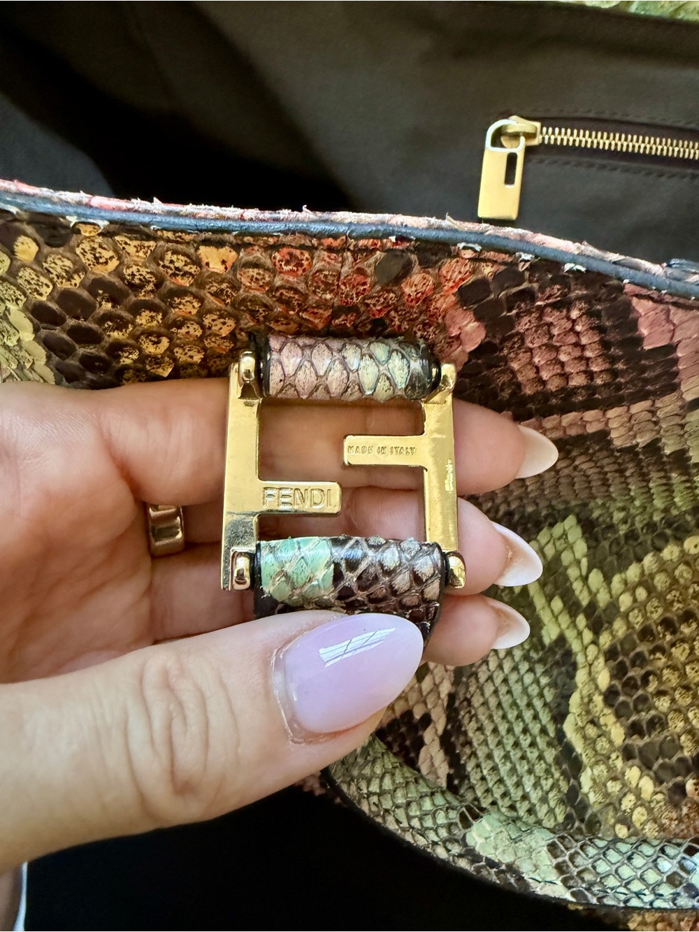 ULTRA RARE - FENDI Twin Python Tote Multicolor Bag - Archival Discontinued! - Picture 13 of 17